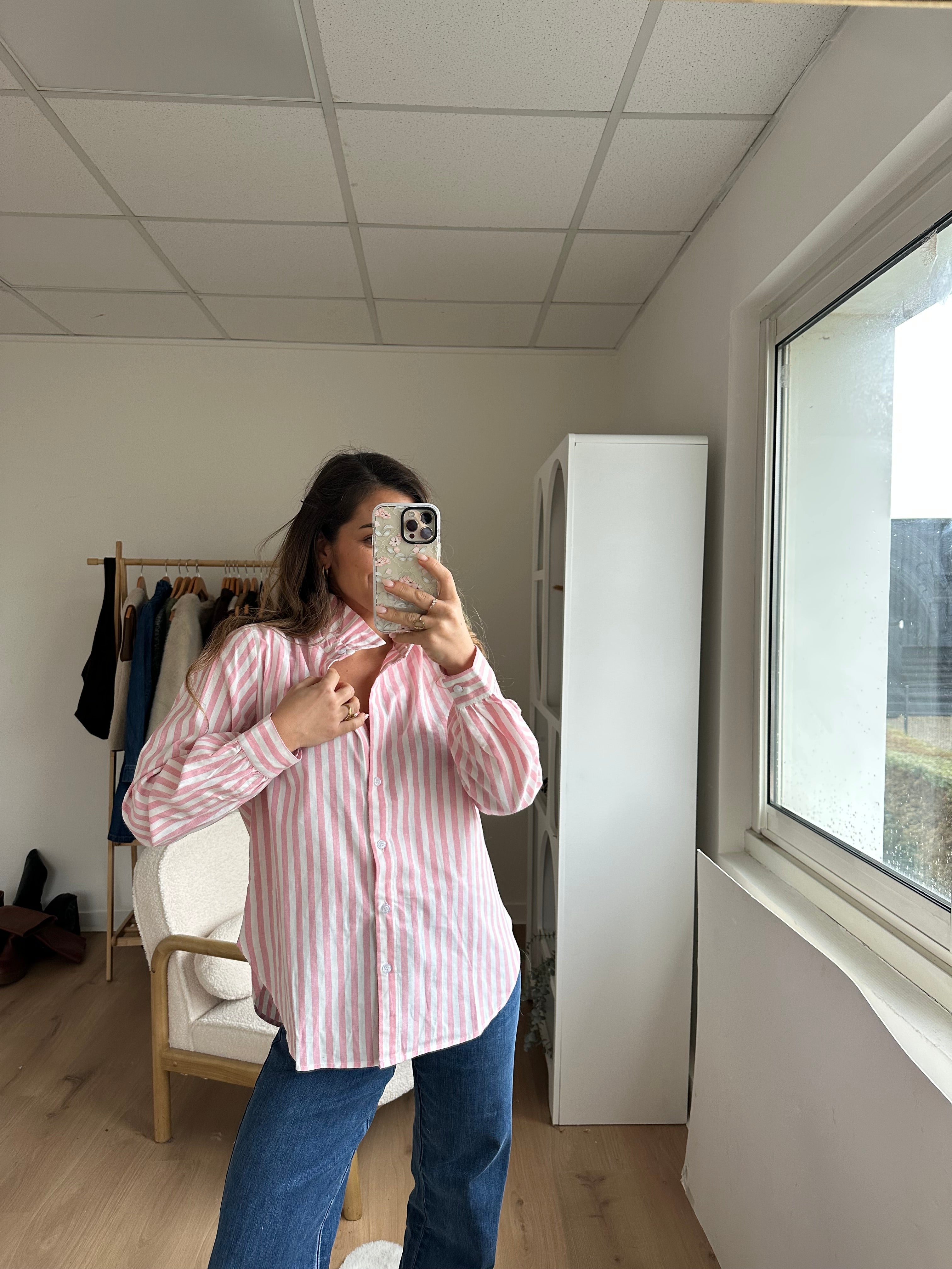 Blusa a rayas Colette rosas y blancas