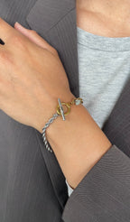 Bracelet Thin Bicolor Braided