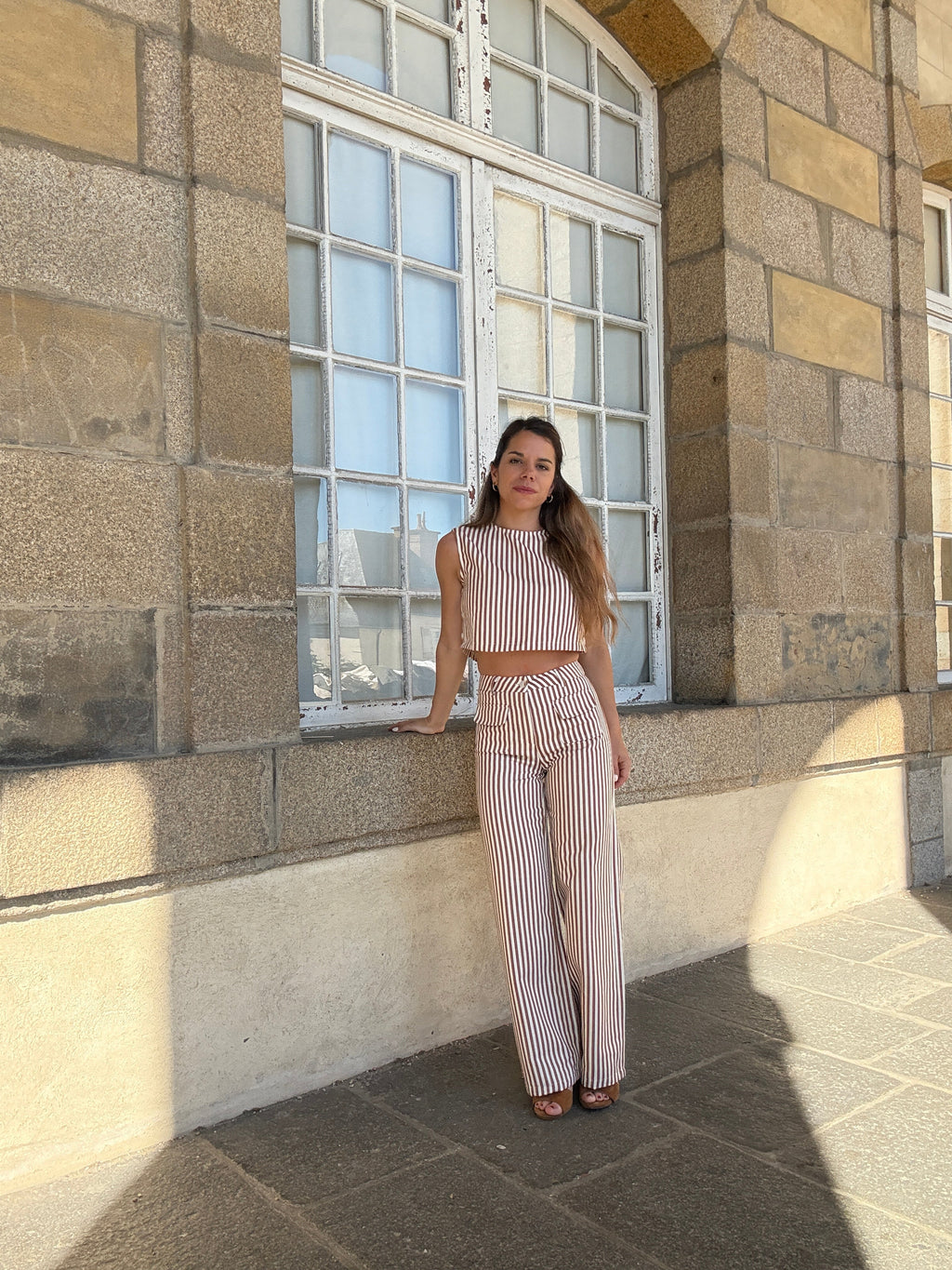 Pantalón Marinero Rayas Camel