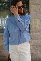 Zélie Stripe Short Jacket Blue/White