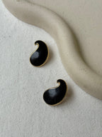 Boucles D’Oreilles Balenciaga Vintage - Gouttes Noires Et Dorées