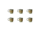 Reed - 6 Mugs - Earthenware - Reactive Forest Green
