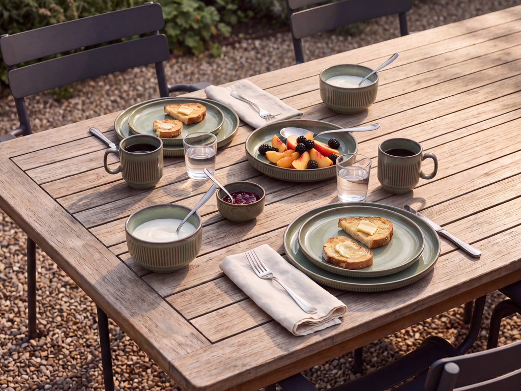 Reed - 6 Mugs - Earthenware - Reactive Forest Green