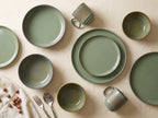 Reed - 6 platos - Loza - Verde bosque con esmalte reactivo