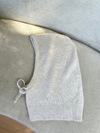 Beige wool and cashmere balaclava