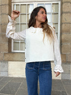 Jersey sin mangas Louisa beige
