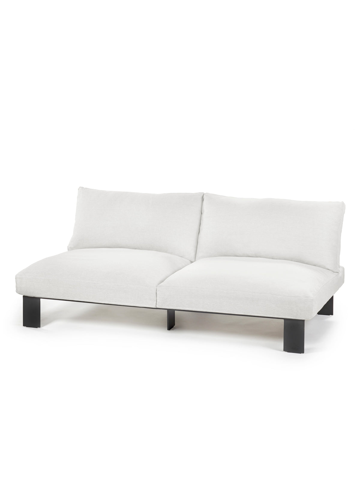 Bea Mombaers - Banc 2 Places + Coussin D'extérieur - Aluminium Et Tissu D'ameublement - Blanc Alba