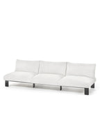 Bea Mombaers - Banc 3 Places + Coussin D'extérieur - Aluminium Et Tissu D'ameublement - Blanc Alba