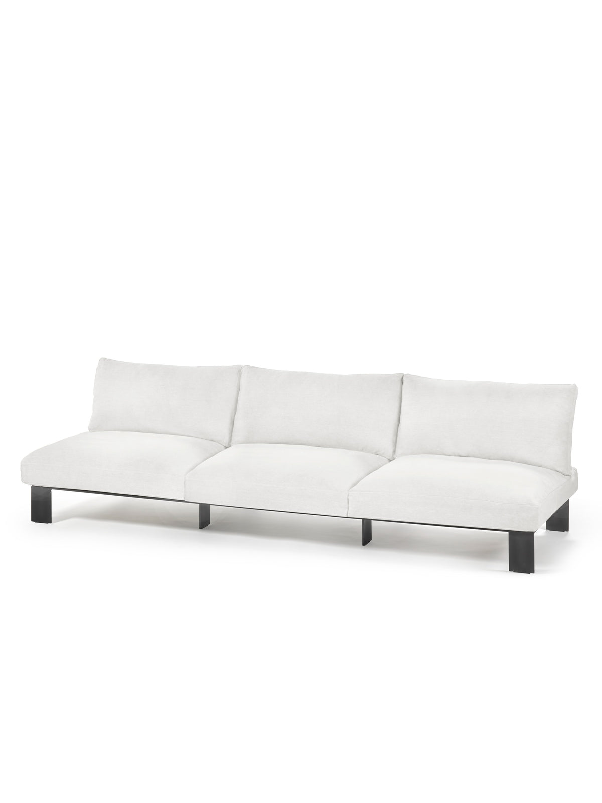Bea Mombaers - Banc 3 Places + Coussin D'extérieur - Aluminium Et Tissu D'ameublement - Blanc Alba