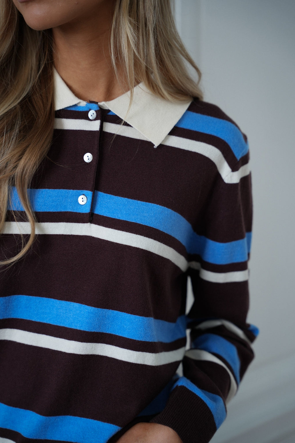 Zola Blue - Striped Polo