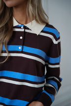 Zola Blue - Striped Polo