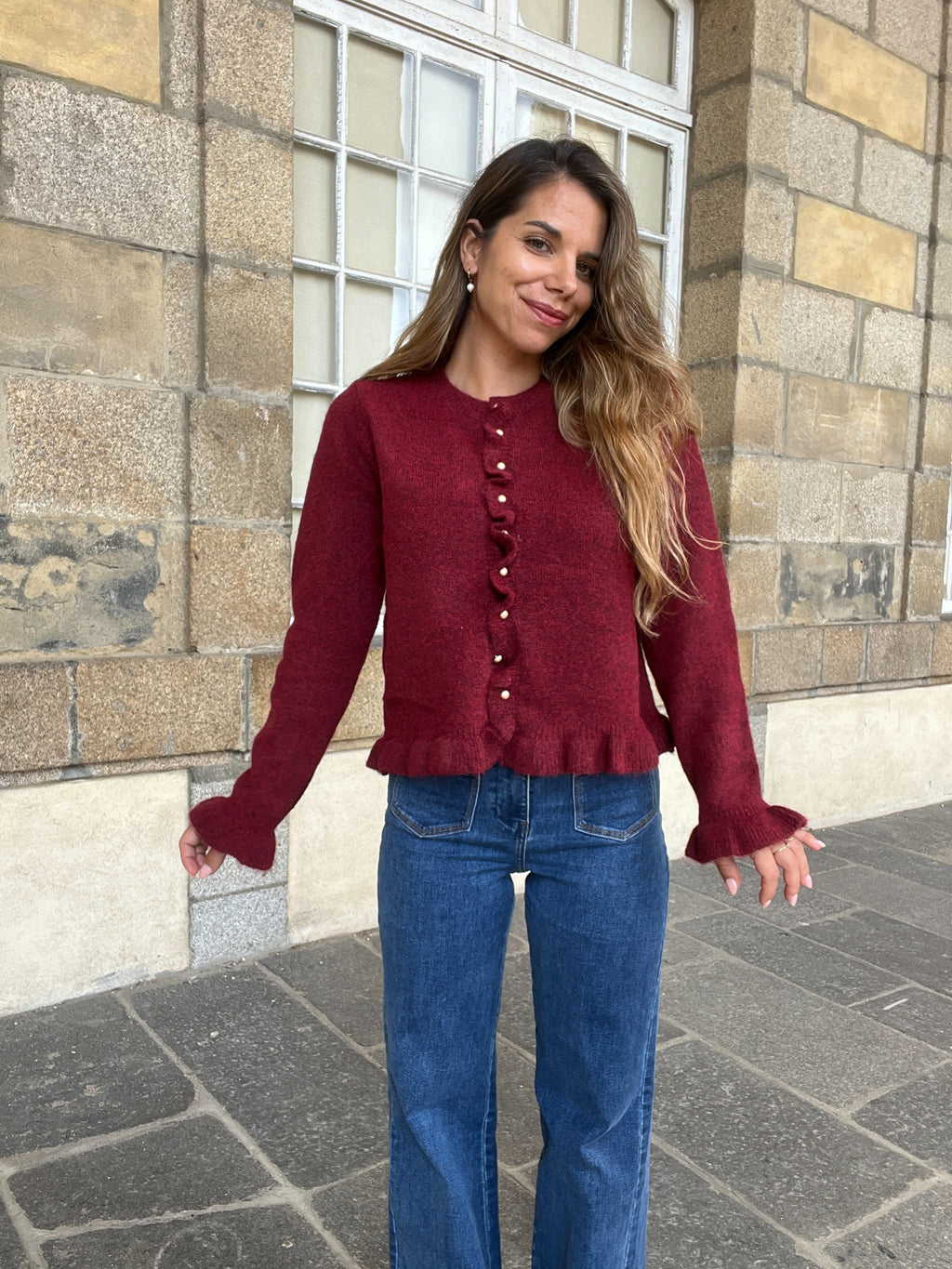 Maxine Burgundy Cardigan