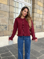 Maxine Burgundy Cardigan