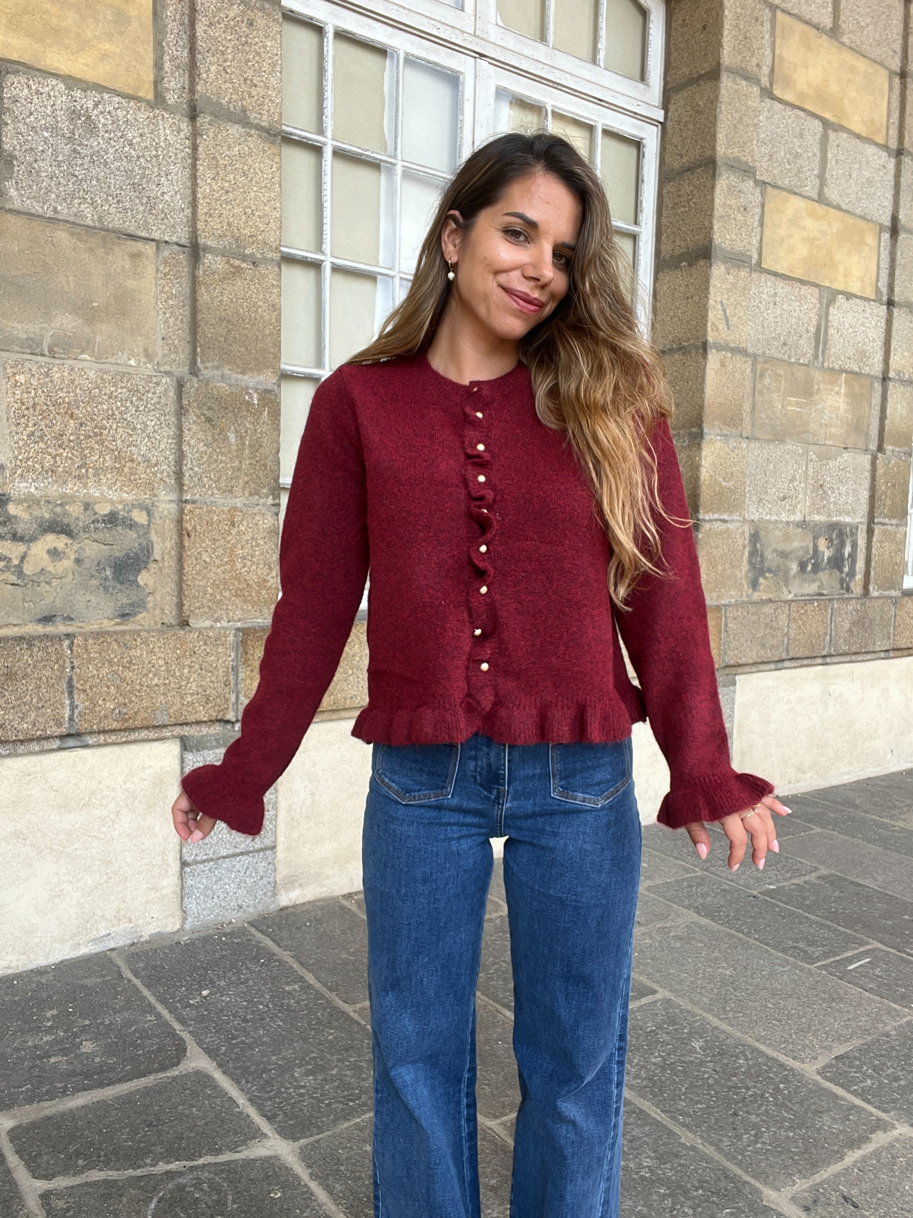 Maxine Burgundy Cardigan