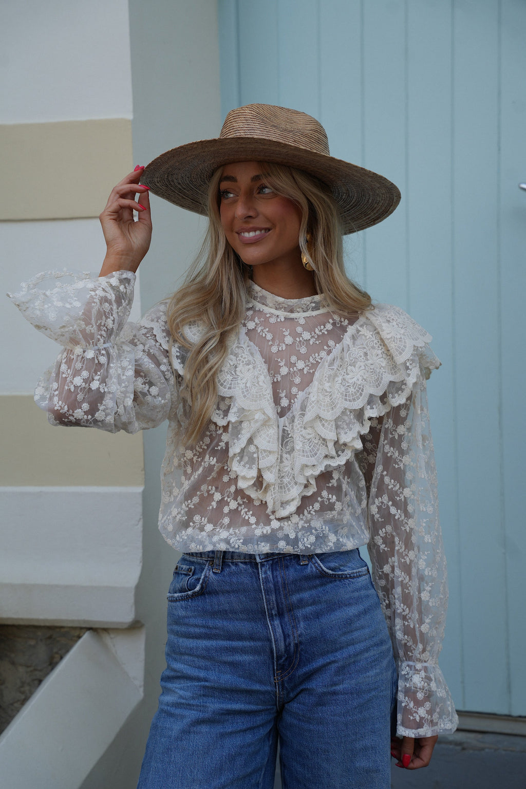 Blouse Brodée Milko - Beige