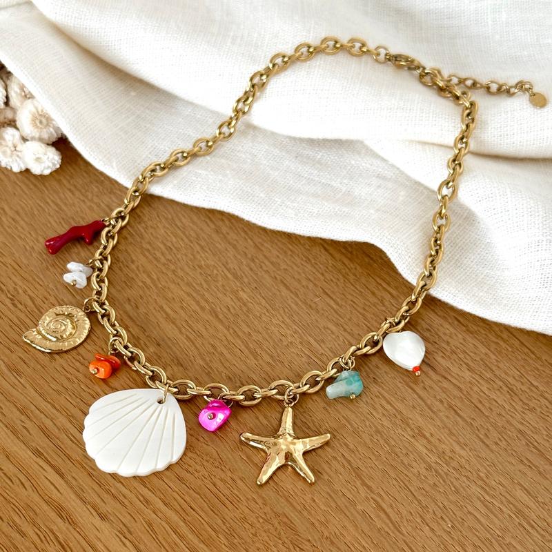 Collier "Mykonos" acier-Colliers-Instants Plaisirs • Bijoux-Instants Plaisirs | Bijoux