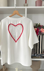 Perugia Heart T-Shirt - White and Red