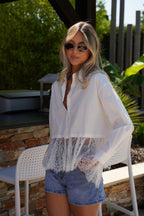 Blouse Dentelle Alica - Blanche