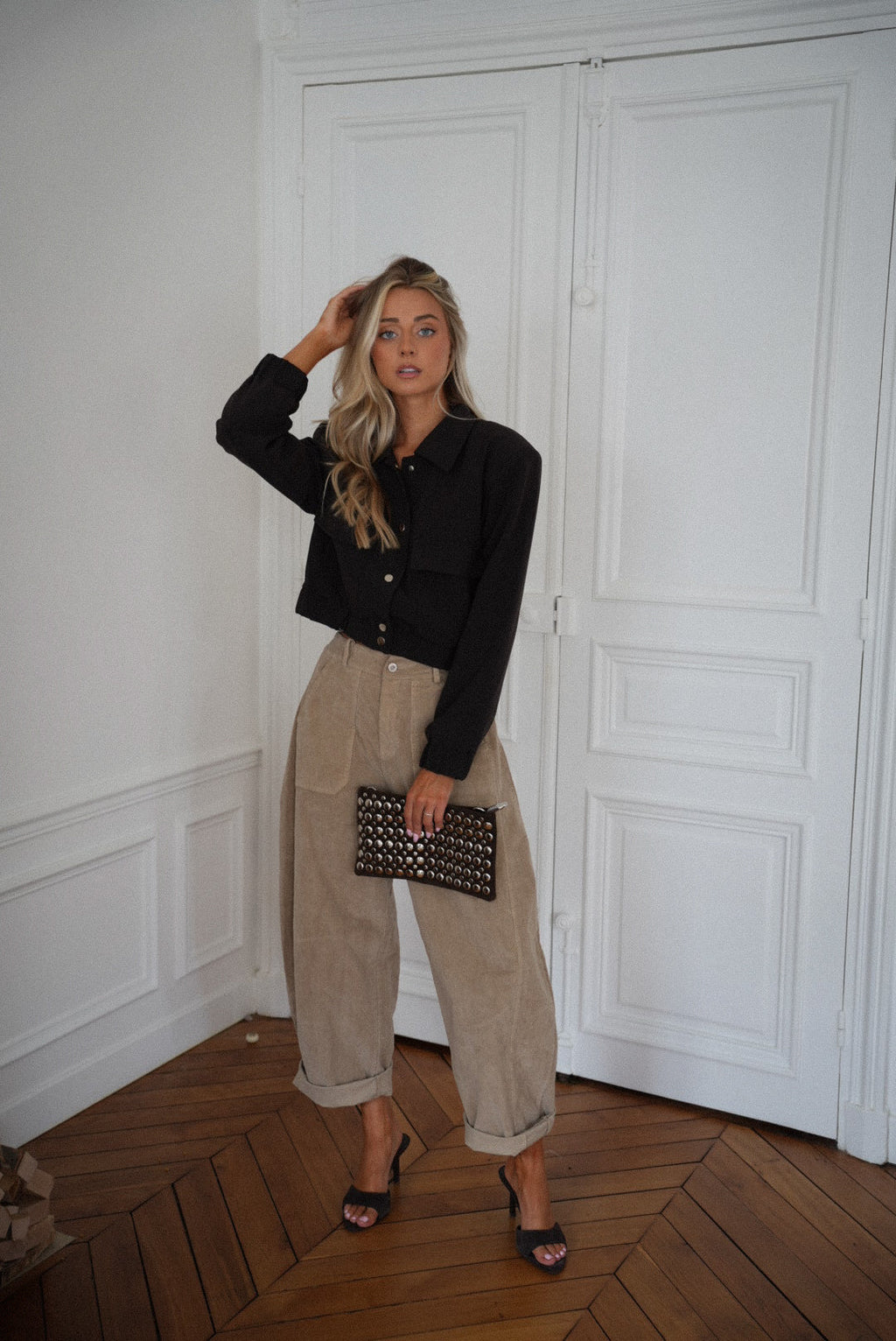 Pochette Cloutée Revan - Chocolat
