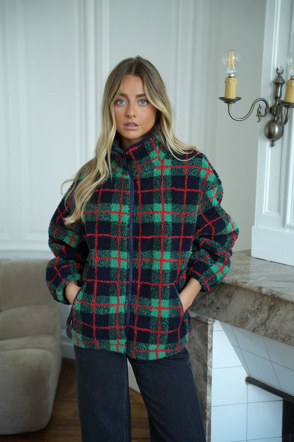 Veste À Carreaux - Leanne Marine