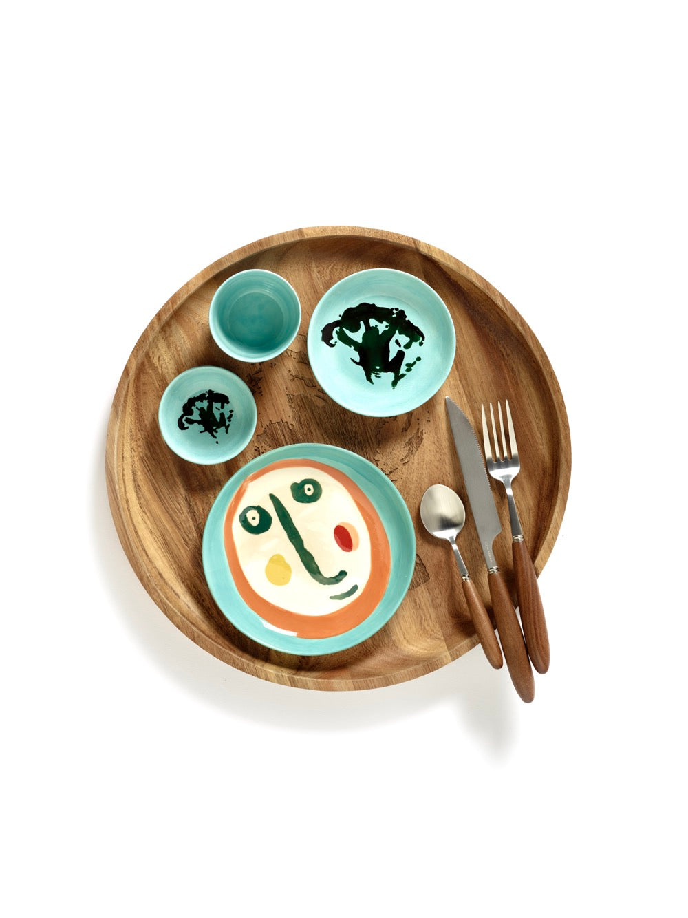 Set Of 4 Small Plates - Azur Broccoli - Green Feast - By Ottolenghi