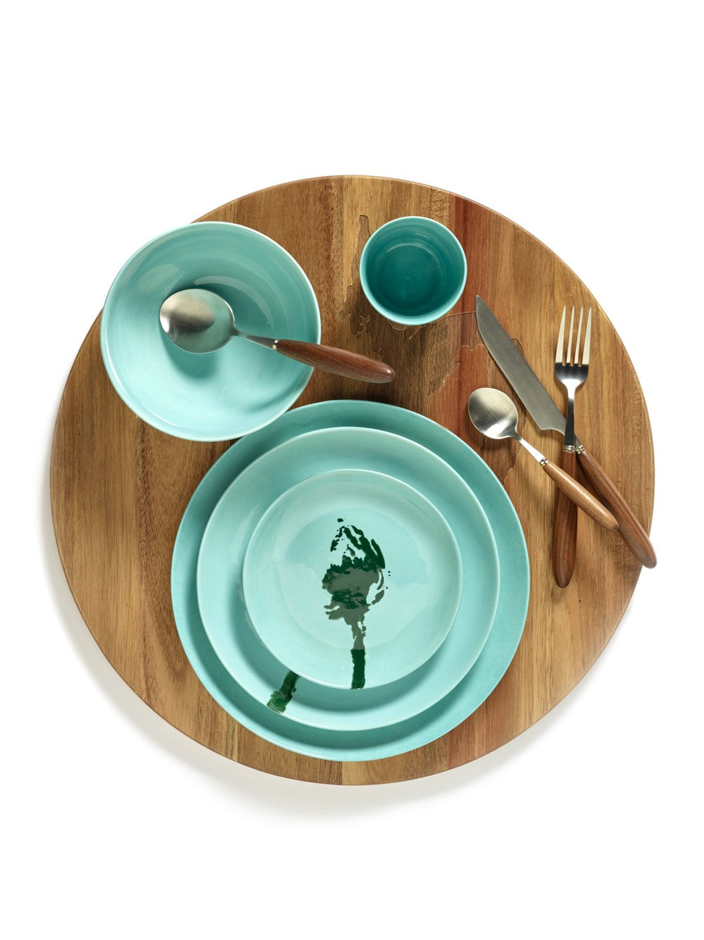 Set Of 4 XS Plates - Azure Artichoke - Green Feast - By Ottolenghi