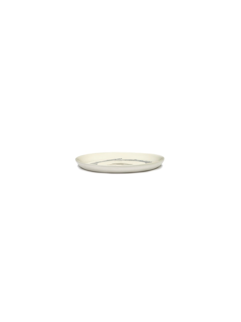 Lot De 2 Assiettes S - Blanche Stripes - Bleu Feast - By Ottolenghi