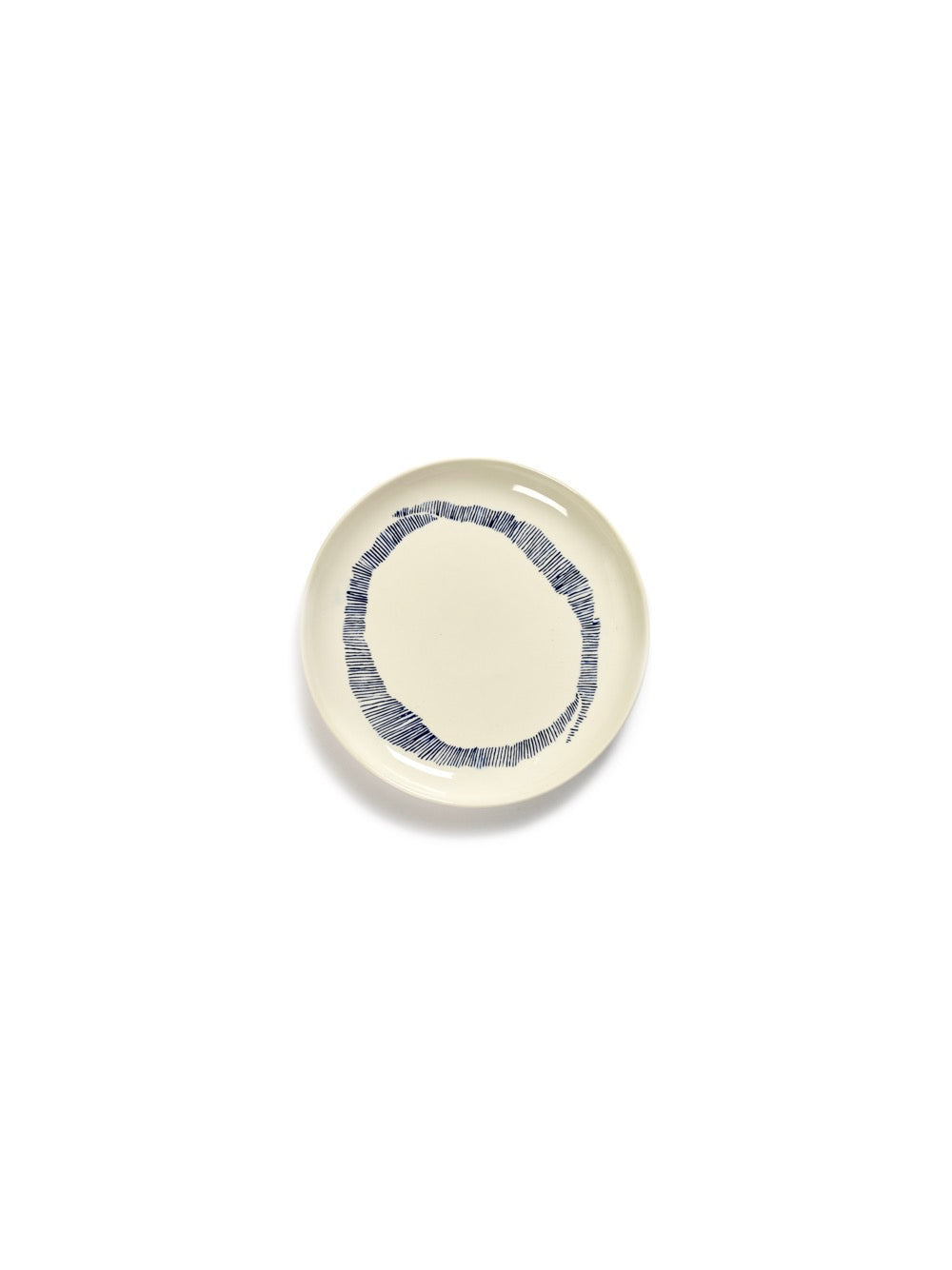 Lot De 2 Assiettes S - Blanche Stripes - Bleu Feast - By Ottolenghi