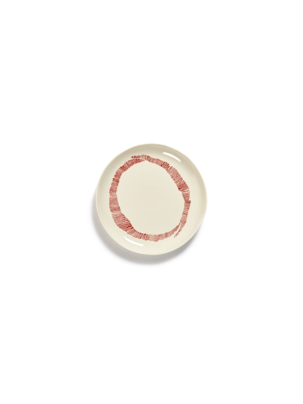 Set of 2 Small Plates - White Stripes - Red Feast - By Ottolenghi