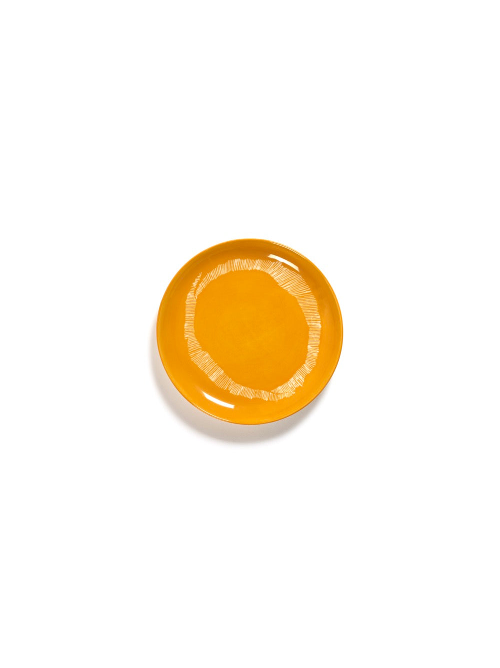 Set of 2 S Plates - Yellow Stripes - White Feast - By Ottolenghi