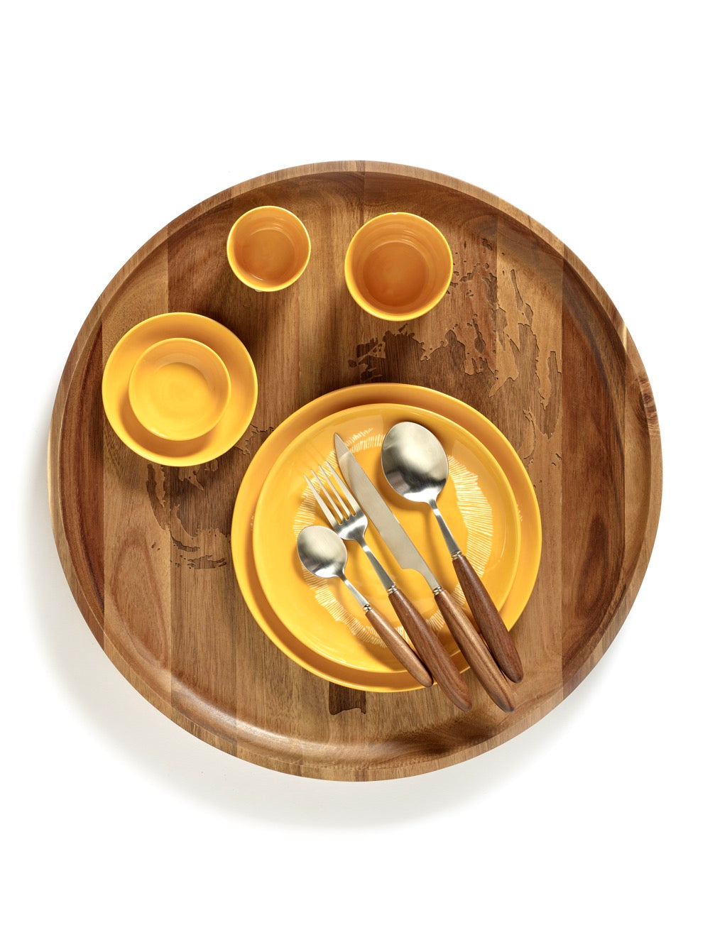 Set of 2 S Plates - Yellow Stripes - White Feast - By Ottolenghi
