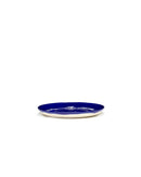 Set Of 2 Plates S - Dark Blue Dots - White Feast - By Ottolenghi