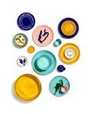 Set Of 2 Plates S - Dark Blue Dots - White Feast - By Ottolenghi