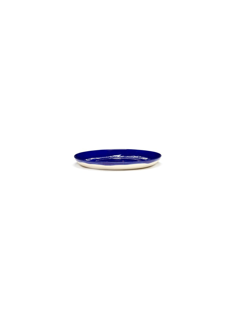 Set Of 2 Plates S - Dark Blue Dots - White Feast - By Ottolenghi