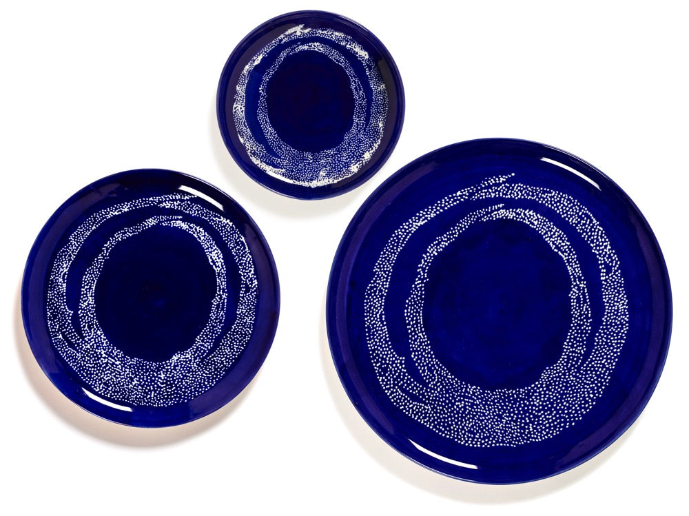 Feast - Set Da 2 Piatti - S - Gres - Blu Scuro Dots Bianco