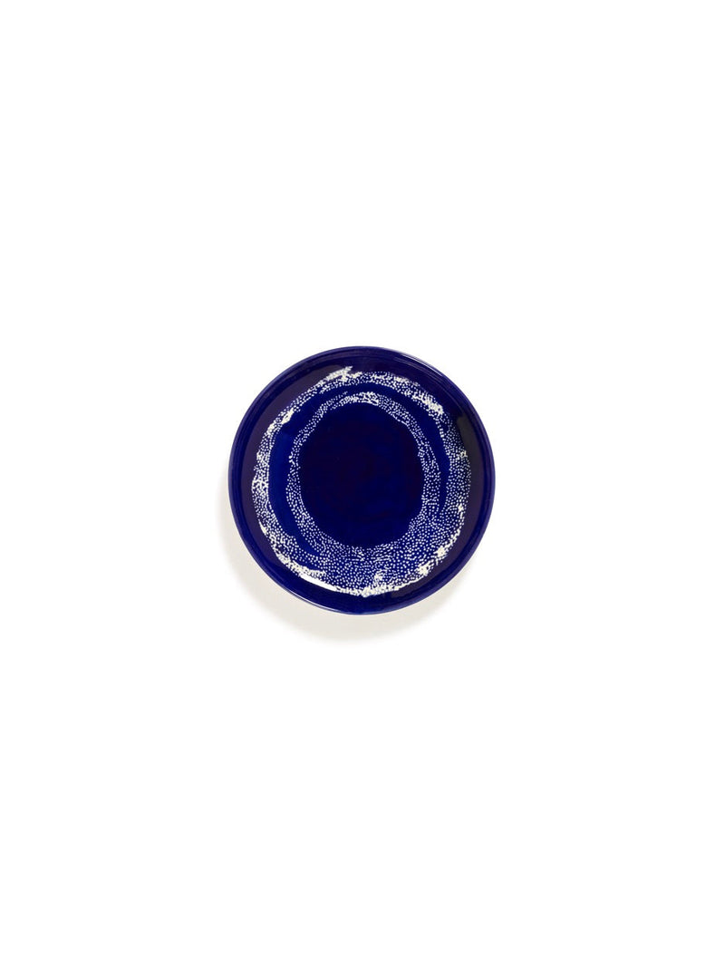 Set Of 2 Plates S - Dark Blue Dots - White Feast - By Ottolenghi