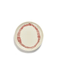 Set of 2 Plates M - White Stripes - Red Feast - By Ottolenghi