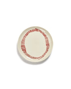 Set of 2 Plates M - White Stripes - Red Feast - By Ottolenghi