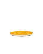 Set of 2 M Plates - Yellow Stripes - White Feast - By Ottolenghi