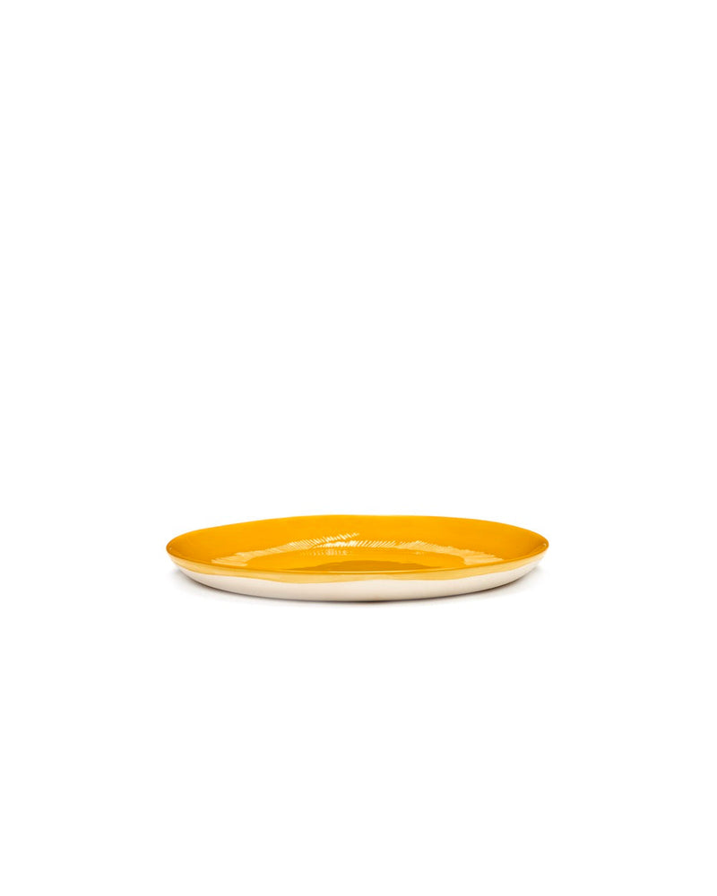 Juego De 2 Platos M - Rayas Amarillas - White Feast - By Ottolenghi