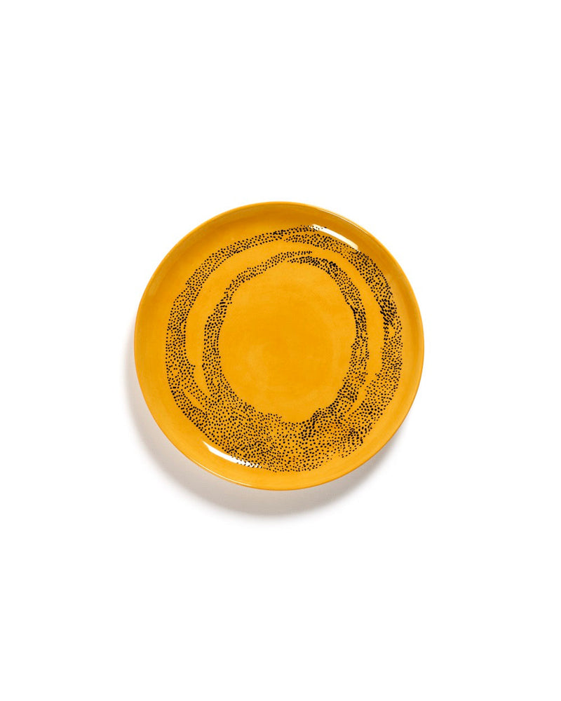 Juego De 2 Platos M - Puntos Amarillos - Black Feast - De Ottolenghi