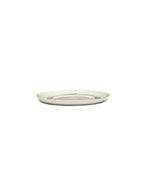 Lot De 2 Assiettes L - Blanche Stripes - Bleu Feast - By Ottolenghi
