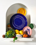 Set Of 2 Large Plates - Dark Blue Dots - White Feast - By Ottolenghi
