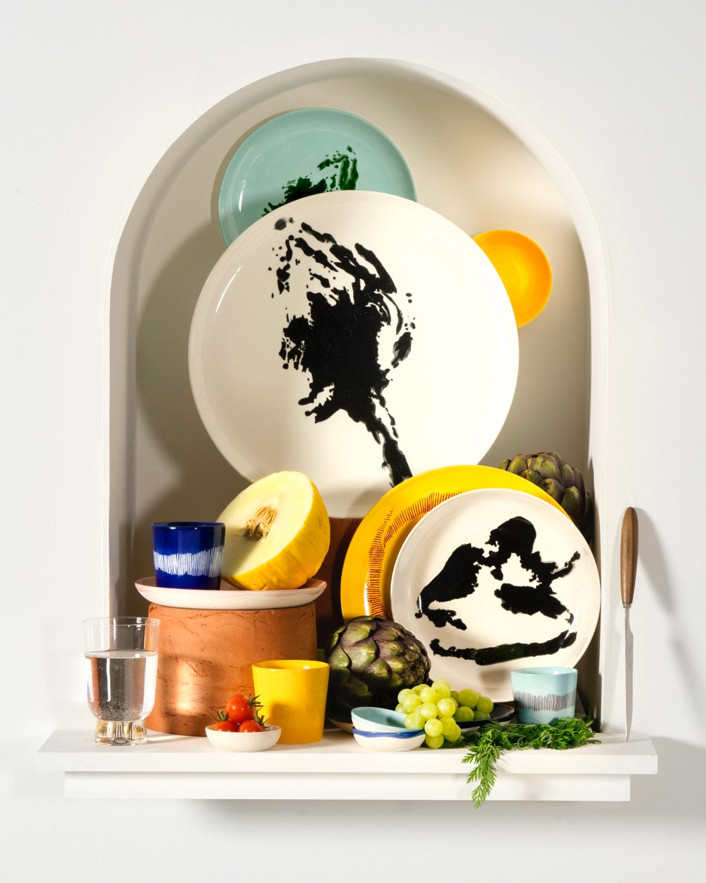 Lot De 2 Assiettes L - Blanche Poivron - Noir Feast - By Ottolenghi