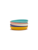 Set Of 2 High Plates - Pepper Pink - Feast Blue - By Ottolenghi