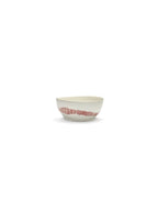 Set of 4 Small Bowls - White Stripes - Red Feast - By Ottolenghi