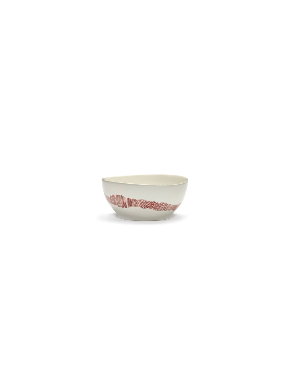 Set of 4 Small Bowls - White Stripes - Red Feast - By Ottolenghi