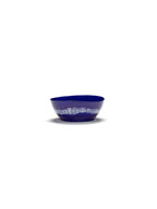 Set Of 4 L Bowls - Dark Blue Stripes - White Feast - By Ottolenghi