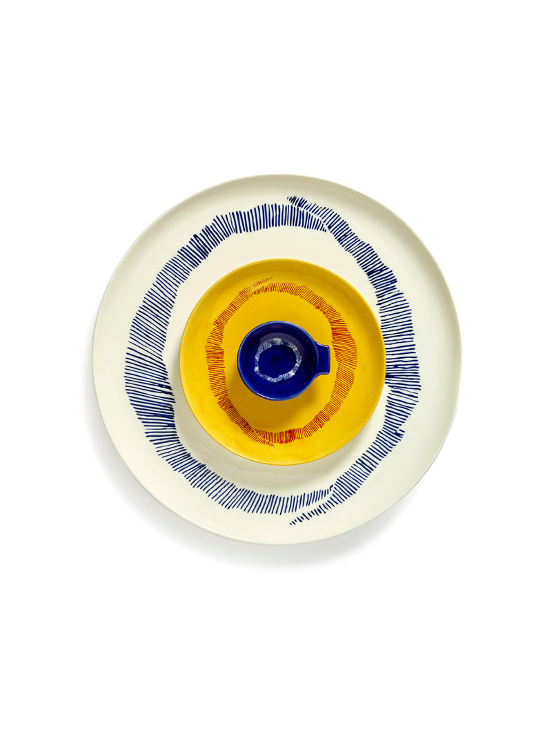 Lot De 4 Assiettes Tapas S - Bleu Foncé - Blanc Feast - By Ottolenghi