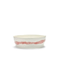 Salad Bowl - White Stripes - Red Feast - By Ottolenghi